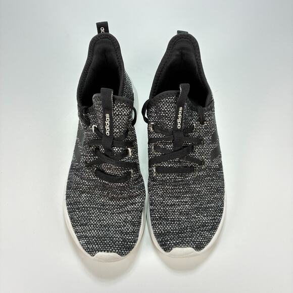 Adidas Cloudfoam Pure Black White Slip On Running Shoes DB0694 Women's Size 8.5 - Picture 3 of 10